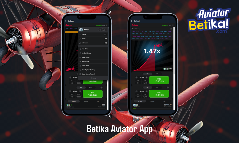 The Betika Aviator app is optimized for playing and using all important features